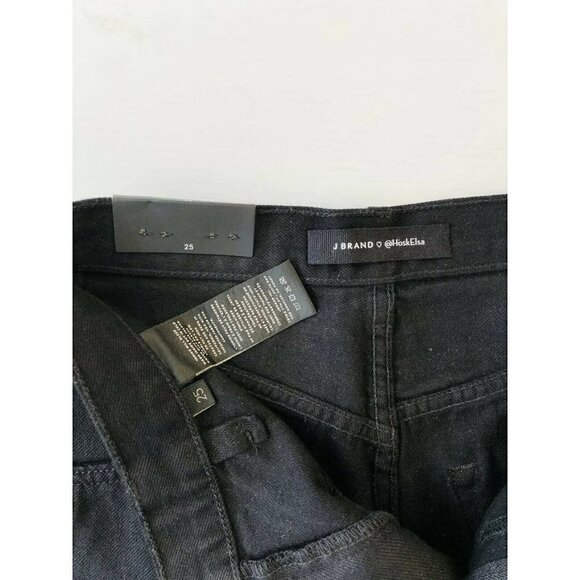 J Brand Women's Black X Elsa Hosk Playday Tapered High-rise Denim Jeans Size 25 - Picture 6 of 12